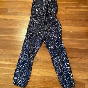 Blue aztec print madewell jumpsuit